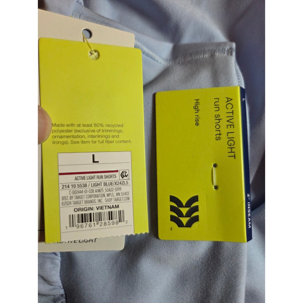 All in Motion Active Light Run Shorts Light Blue High Rise L NWT - Picture 4 of 8